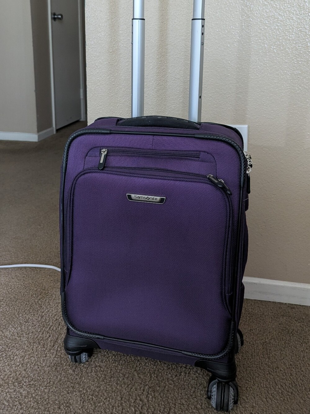 Samsonite Purple Upright Spinner Carry-On